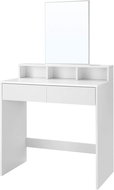 VASAGLE table, industrial style, white, MDF and glass top, laminated 80 × 40 × 140 cm - Dressing Table