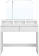 VASAGLE coffee table, white, industrial design, MDF and glass, 100 × 40 × 142 cm - Dressing Table