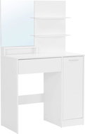 VASAGLE coffee table, white, industrial design, MDF and glass, 80 × 40 × 132 cm - Dressing Table