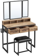 VASAGLE coffee table, brown and black, industrial design, MDF and steel, 90 × 40 × 140.8 cm - Dressing Table