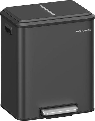 Songmics Waste bin for separated waste 2 × 15 l, black - Rubbish Bin - Main image