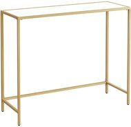 VASAGLE Gold, elegant glass table with steel structure, 100 × 35 × 80 cm - Console Table