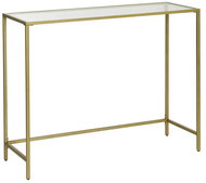 VASAGLE Gold/Transparent, glass table with steel structure, 100,5 × 20 × 80 cm - Console Table