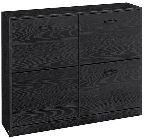 Vasagle Tilt shoe rack with 4 compartments 106 × 83 × 24 cm, black - Shoe Rack - Main image
