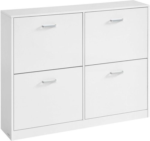 Vasagle Tilt shoe rack with 4 compartments 106 × 83 × 24 cm, white - Shoe Rack - Main image