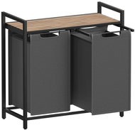 Vasagle Dvoudílný koš s policí 2 × 46 l, 73 × 72 × 33 cm, šedohnědý - Laundry Basket