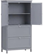 VASAGLE Volně stojící koupelnová skříňka se 2 zásuvkami a 2 dvířky 60 × 110 × 30 cm šedá - Bathroom Cabinet