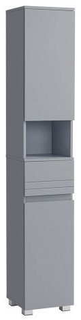 VASAGLE Tall bathroom cabinet with drawer, grey - Bathroom Cabinet - Main image