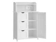 VASAGLE MONDEER 2 police 1 zásuvka 60 × 119 × 30 cm bílá - Bathroom Cabinet