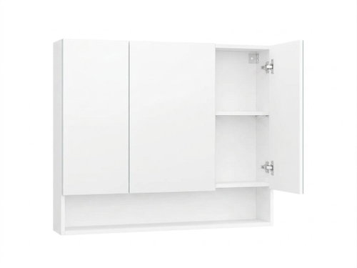 VASAGLE Cabinet with 3 mirrored doors, 90 × 75 × 17 cm, white - Bathroom Cabinet - Main image