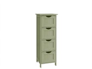 VASAGLE Koupelnová skříňka se 4 zásuvkami 30 × 82 × 30 cm zelená - Bathroom Cabinet