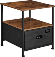 SONGMICS Bedside table, industrial style, brown-black, MDF and steel construction 40 × 40 × 46,4 cm - Night Stand