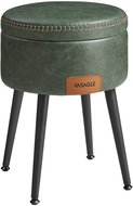 VASAGLE Stool green, round, on legs, made of plywood, modern design 32 × 32 × 44 cm - Ottoman