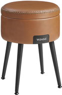 VASAGLE Taburette brown, round, on legs, made of plywood, modern design 32 × 32 × 44 cm - Ottoman