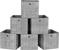 SONGMICS Storage box, set of 6, non-woven, with liner, grey 30 × 30 × 30 cm - Storage Box