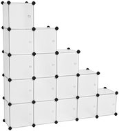 SONGMICS Storage box, set of 15 pieces, plastic, lid, grey 123 × 31 × 123 cm - Storage Box