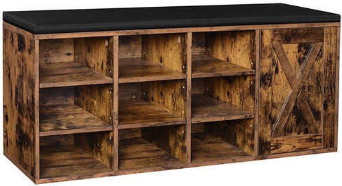 VASAGLE Shoe rack brown, shelf, laminated, modern design, spacious and practical 110 × 30 × 48 cm - Shoe Rack - Main image