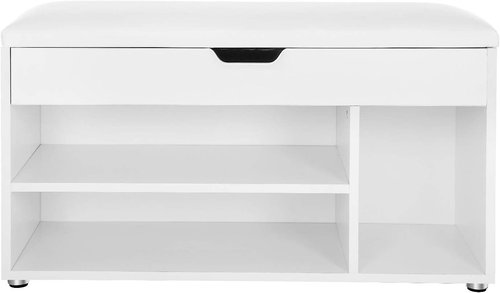 VASAGLE Shoe rack white, shelf, laminated, modern design, compact and practical 80 × 30 × 44 cm - Shoe Rack - Main image