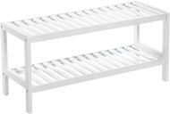 SONGMICS Shoe rack white, bamboo, shelf, practical and stylish 70 × 26 × 33 cm - Shoe Rack