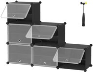 SONGMICS Black hinged shoe rack, steel construction 82 × 32 × 92 cm - Shoe Rack