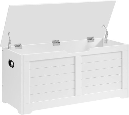 VASAGLE White hinged shoe rack, laminate and cast iron construction 100 × 40 × 46 cm - Shoe Rack - Main image