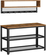 VASAGLE Brown telescopic shoe rack, laminate and steel construction 73 × 30 × 45,5 cm - Shoe Rack