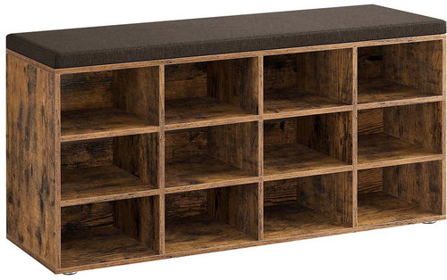 VASAGLE Brown shelf shoe rack, laminated construction 104 × 30,3 × 48 cm - Shoe Rack - Main image