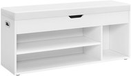 VASAGLE White shelf shoe rack, laminated construction 100 × 30 × 44 cm - Shoe Rack