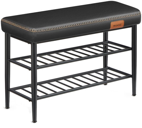 VASAGLE Black telescopic shoe rack, laminate and steel, 80 × 30 × 50 cm - Shoe Rack - Main image