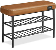 VASAGLE Brown telescopic shoe rack, laminate and steel, 80 × 30 × 50 cm - Shoe Rack