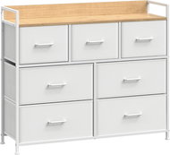 SONGMICS Dresser - elegant drawer solution in brown and white, 98 × 28,5 × 85 cm - Chest of Drawers