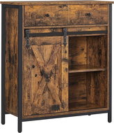 VASAGLE Industrial chest of drawers - brown and black, laminate with steel drawers, 70 × 30 × 80 cm - Chest of Drawers