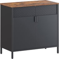 SONGMICS and VASAGLE Chest of drawers - brown and black with steel construction, 80 × 40 × 76 cm - Chest of Drawers