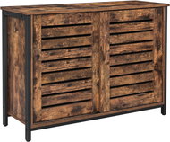 VASAGLE Stylish chest of drawers - brown and black, steel construction, 100 × 35 × 70 cm - Chest of Drawers