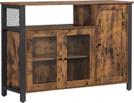 VASAGLE Chest of drawers - brown and black, glass accessories, modern design, 110 × 33 × 75 cm - Chest of Drawers