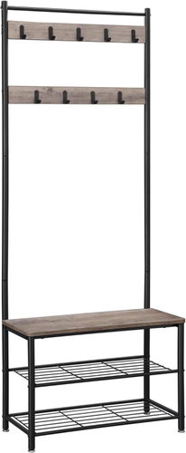 VASAGLE Stand black, laminate and steel, modern floor design 70 × 32 × 175 cm - Stand - Main image