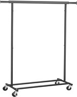 SONGMICS Stand black, steel, modern and functional (92-132) × 45,4 × 160 cm - Clothes Hanger