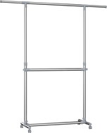SONGMICS Stand grey, adjustable (101-165) × (113-198) × 49 cm - Clothes Hanger