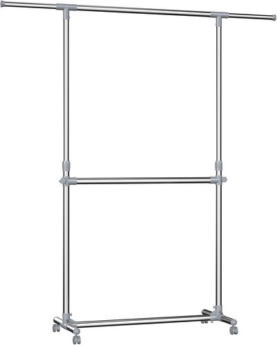 SONGMICS Stand grey, adjustable (101-165) × (113-198) × 49 cm - Clothes Hanger - Main image