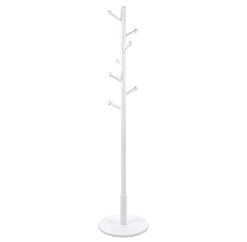 VASAGLE Stand white, minimalist, MDF, with wooden elements 38 × 38 × 175 cm - Clothes Hanger - Main image