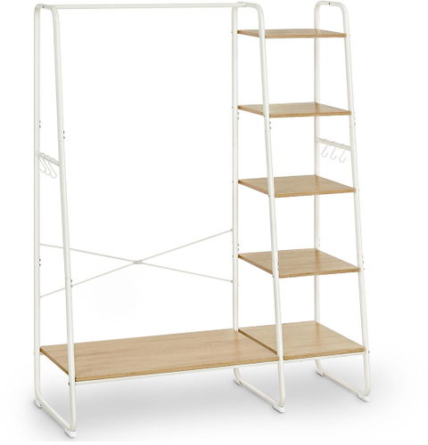 VASAGLE Stand white, stable, stylish, steel 120 × 45 × 160 cm - Clothes Hanger - Main image