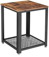 VASAGLE Folding table square, brown/black, steel/lamino, modern design 45 × 45 × 55 cm - Side Table