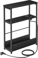 VASAGLE Rectangular folding table, black, laminate/steel, compact design 45 × 18 × 58 cm - Side Table