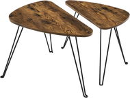VASAGLE Stůl hnědý/černý, set 2 ks, lamino/ocel, moderní design, atypický tvar 60 × 38 × 47,5 cm - Odkládací stolek