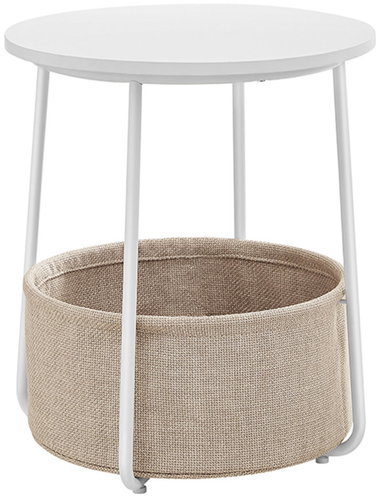 Vasagle Folding table round 45 × 50 cm, white - Side Table - Main image