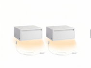 VASAGLE Sada dvou závěsných nočních stolků Kailyn LED osvětlení 1 zásuvka bílá - Night Stand