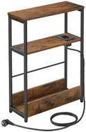 VASAGLE Odkládací stolek úzký s el. a USB zásuvkou hnědý - Side Table
