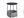 Round side table with fabric basket black grey