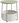 Round side table with fabric basket green white