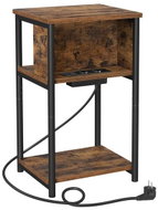 VASAGLE Side table with power and USB sockets, brown - Side Table